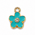 Blue Crystal Lily Pendant