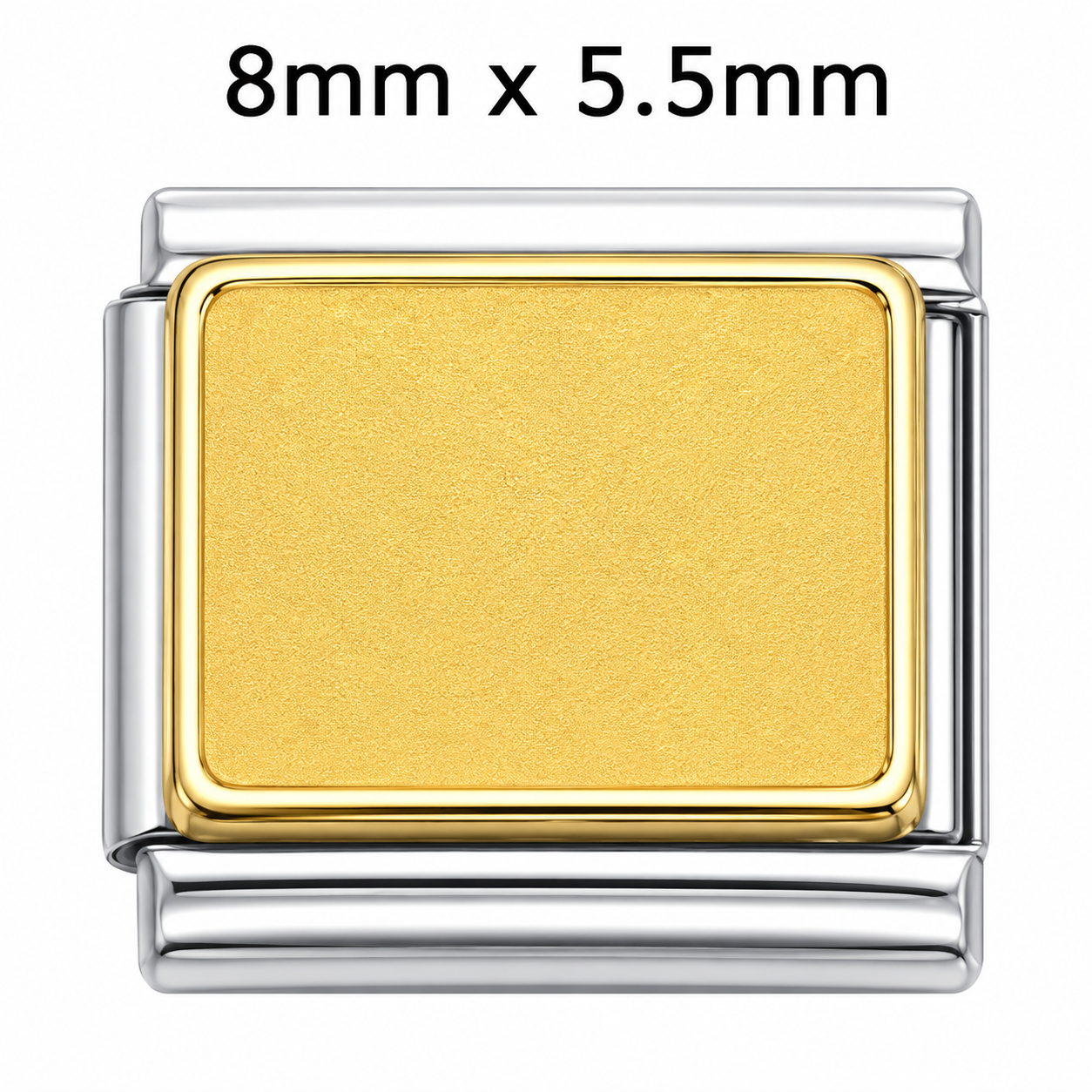 Two Tone Rectangle Photo Charm