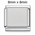 Silver Square Photo Charm