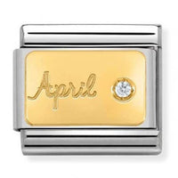 April Two Tone Birthstone Charm