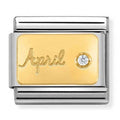 April Two Tone Birthstone Charm