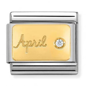 April Two Tone Birthstone Charm