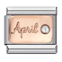 April Rosegold Birthstone Charm